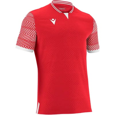 Macron Tureis Shirt Korte Mouw Heren - Rood / Wit | Maat: 3XL