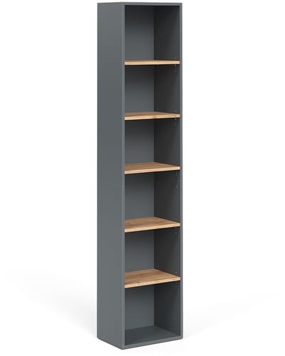 Vicco Viktor Hoge kast – 40.2 x 188.6 cm Antraciet/gouden eik