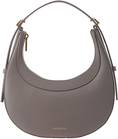 COCCINELLE Leren handtas schoudertas Whisper Grained Leather Mini Bag Snow Lichtblauw