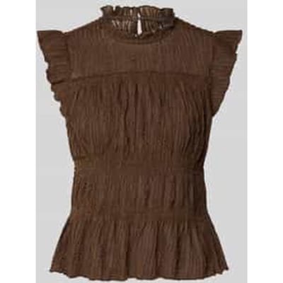 slim fit blousetop met rucheskraag model 'SHAILA'