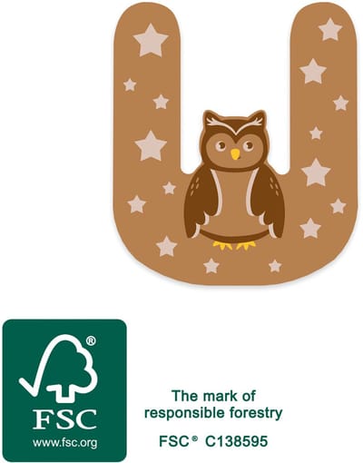 Small Foot - Wooden Animal Children's Letter - U