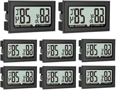 Digitale Hygrometer en Thermometer - Mini Temperatuurmeter voor Binnengebruik in Kantoor, Woonkamer en Slaapkamer (Set van 8)