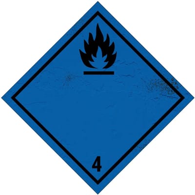 ADR klasse 4.3 ontvlambaar met water bord | Sign Again materiaal | 10 x 10 cm