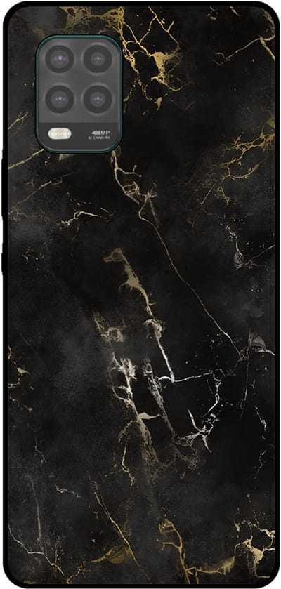 Smartphonica Telefoonhoesje Geschikt voor Xiaomi Mi 10 Lite met marmer opdruk - TPU backcover case black marble design - Zwart geschikt voor Xiaomi Mi 10 Lite