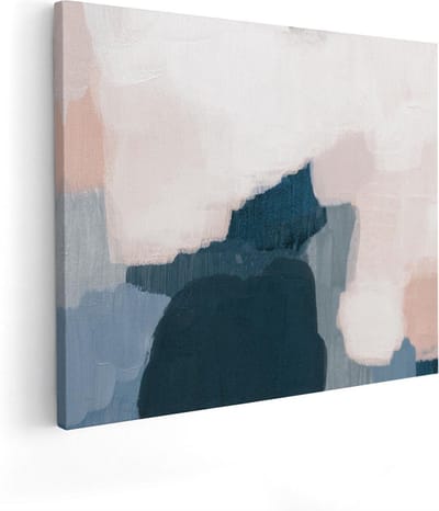 Artaza Canvas Schilderij Abstracte Kunst - 50x40 cm - Muurdecoratie Woonkamer - Wanddecoratie Beige - Kamer Accessoires