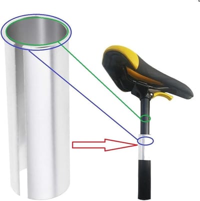 Zadelpen Adapter van 25,4 mm naar 26,4 mm voor Racefiets en MTB