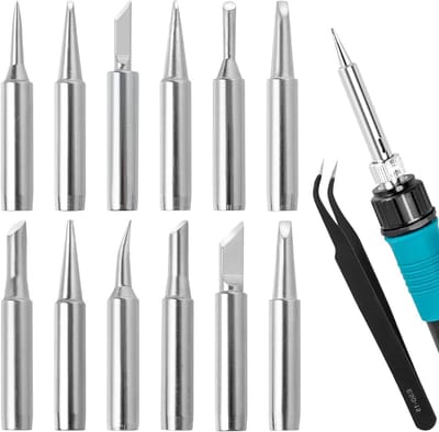 Soldeerbout Tips - Vervangende Punten - Elektronica Reparatie - Binnenverwarming Design - 12 Stuks - Zilver