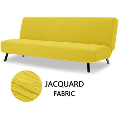 Slaapbankhoes Poolvlies Stof voor Woonkamer Bankhoes Stretch Overtrekken Elastische Stretch Armloze Slaapbankhoes voor Thuis S Size
