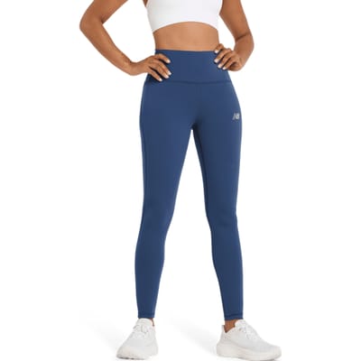 New Balance High Rise Legging Leggings Dames - Blauw - Maat L - Poly Jersey