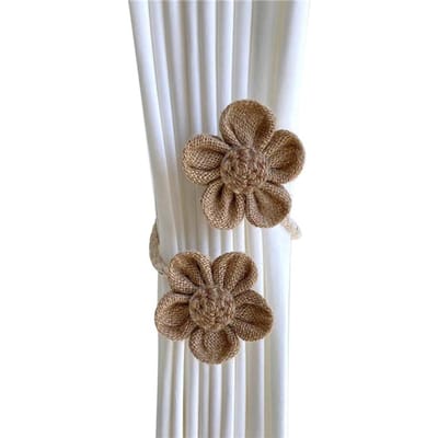 Bloem Gordijn Magnetische Bindtouwen Ruggen Bindbanden Gesp Clips Accessoire Stangen Accessoires Haak Houder Huisdecoraties 1pcs bruin