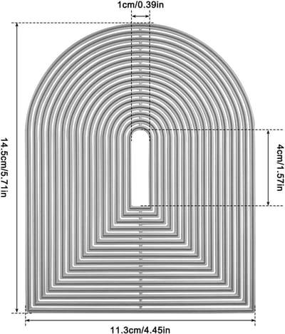 Arch Metal Stansmessen & Oval Border Stansmessen voor Kaarten Maken, Snijmessen en Sjablonen voor Scrapbooking en DIY Projecten