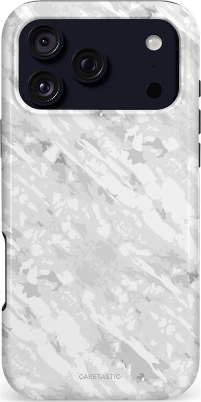 Casetastic hoesje geschikt voor Apple iPhone 17 Pro Max - MagSafe - Dubbellaagse bescherming - Winterse Camouflage - Fashion Case - Lichtgrijs Wit