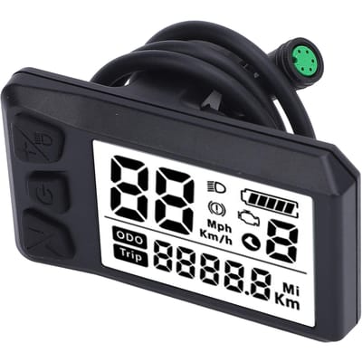 Kit de Conversion d'Ordinateur d'Affichage LCD de Vélo Électrique Panneau de Contrôle pour Moteur à Entraînement Intermédiaire 530S Universel pour 01 02 HD black