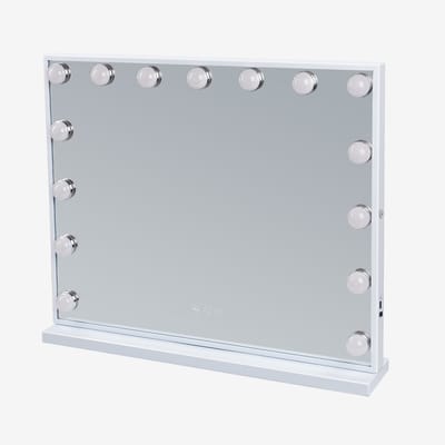 Grote Hollywood Vanity Spiegel met Lichten Tafelblad Wandmontage 58*46CM