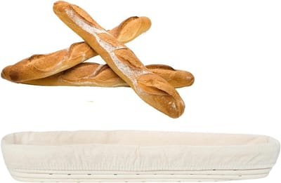Deegrijsmand Rotan - Banneton Broodbakmand - Ambachtelijk Brood Bakken - Natuurlijk Rotan Materiaal - 10.9D x 9.1B x 10.9H cm