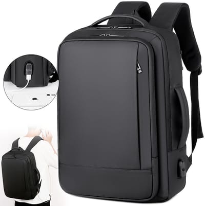 Waterdichte rugzak - 17-inch zakelijke forenzenrugzak - Laptoptas - Premium herenrugzak - Geschikt voor casual gebruik, reizen, werk, laptopgebruik, school - Rugzak met grote capaciteit - Unisex - 44*32*15 cm - Zwart