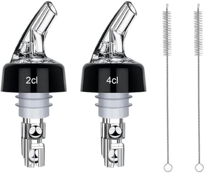 Dailygoods- Schenktuit Set - 2 Stuks - Universeel Inzetbaar - Voor Wijn/Cocktails/Olie - Duurzaam Kunststof - Roestvrij Staal 304 - Doseringstuit