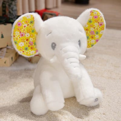 Peluche éléphant lumineuse douce de 27 cm, adorable bébé éléphant oreiller de sommeil, animaux en peluche, meilleurs cadeaux pour anniversaire d'enfants, décoration de chambre 27cm