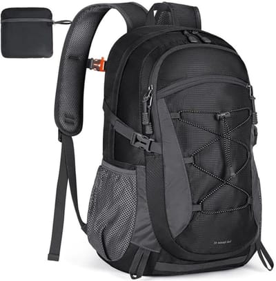 Aurixi® Trekrugzak - Wandelrugzak - Backpack Dames - Zwart - 34cm x 19cm x 54cm