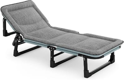 Draagbaar campingbed - Veldbed inklapbaar - Buiten ontspannen - 4 standen verstelbaar - 190x70cm - Zwart