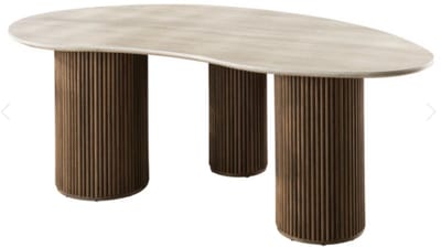 Eettafel Kuho organisch travertin keramiek 215x120 cm - Japandi