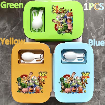 Lunchbox 1000ML Toy Story Bento Lunchbox Voedseldoos Blauw Ingepakte Doos Sheriff Woody Pride Buzz Lightyear Kinderen Gttf Green 1PCS