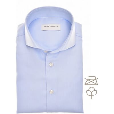 John Miller Overhemd Slim Solid Color Cotton Non-Iron Cutaway Collar Licht Blauw / male
