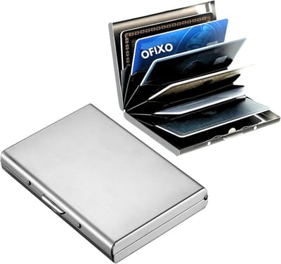 Kaarthouder Metaal - Creditcard Wallet - Veilig Opbergen - RFID Bescherming - 9.5 x 6.5 x 1.2cm - Zilver