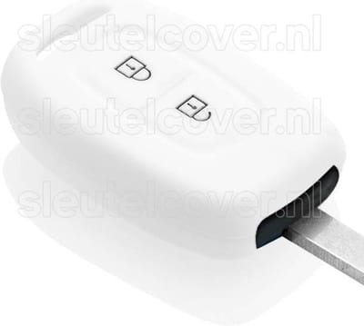 Autosleutel Hoesje geschikt voor Dacia - SleutelCover - Silicone Autosleutel Cover - Sleutelhoesje Wit