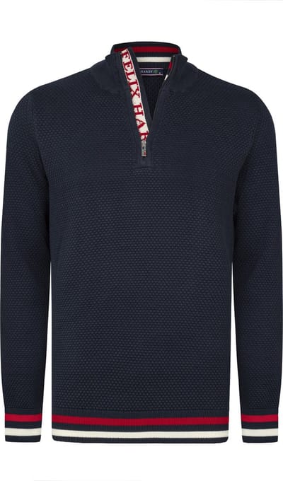Felix Hardy Trui Met Halve Rits - Sweater - Schipperstrui Met Rits - 100% Katoen Heren Navy - M