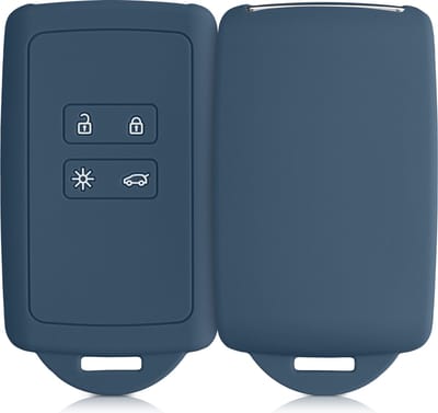 kwmobile autosleutelhoes geschikt voor Renault 4-knops Smartkey autosleutel (alleen Keyless Go) - Siliconenhoes in leisteen - Sleutelcover