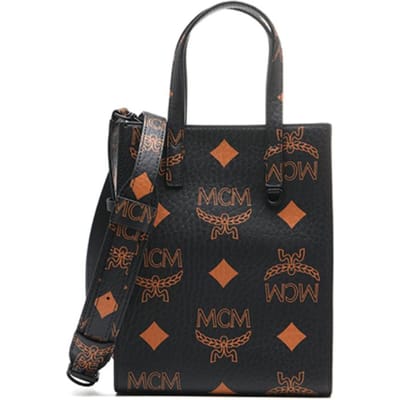 MCM Aren Visetos Maxi Logo Design Toile Enduite Et Cuir Partition de Musique Mini Sac Tote Unisex Sac Tote Noir MMTDATA01BK001 Basic Set (Bag+Dust Bag) black