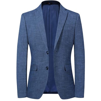 Lente Dun Herenpak Koreaanse Stijl Slim Fit Jong en Middelbare Leeftijd Blauw Klein Pak Casual Enkel Pak L blauw