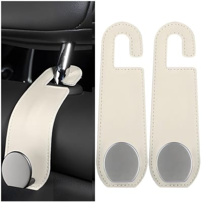 Dailygoods- Hoofdsteunhaak Universeel - Opberghaken - Auto Accessoires - 2 Stuks - Duurzaam - Legering - 4,7 x 15,6 cm