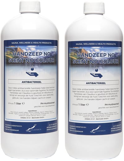 Handzeep No Scent, No Colour 1 liter - set van 2 stuks