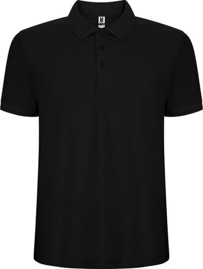 Zwarte heren unisex Polo korte mouwen Pegaso merk Roly maat XXL