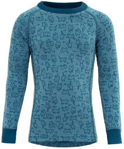 Devold Of Norway Duo Active Merino T-shirt Met Lange Mouwen Blauw 24 Months Jongen