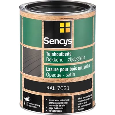 Sencys Tuinhoutbeits Dekkend Zijdeglans Ral7021 2,5l