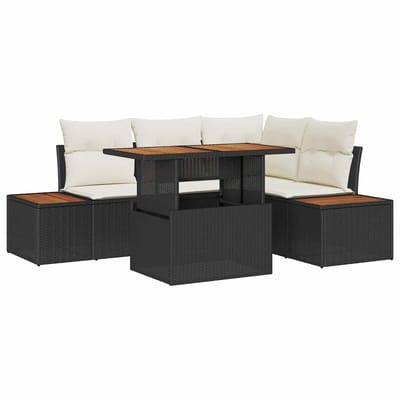 vidaXL - Tuinbank - Set - 5 - st - Zwart - en - Beige
