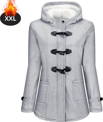 Nivard Winterjas - Parka - Dames - Winter - Jas - Volwassen - Stijlvol - Lichtgrijs - XXL