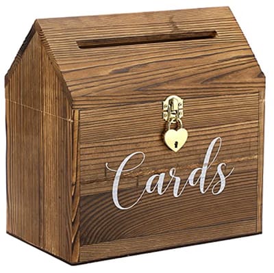 Vintage Houten Kaartenbox met Deksel voor Jubileum, Verjaardag en Bruiloft