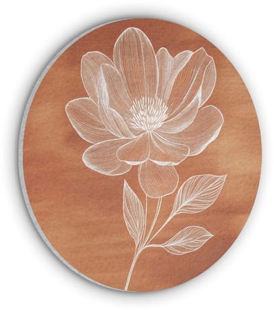 Akoestisch wandpaneel rond 30x30 cm - Vilt schilderij Bloem - Minimalistisch - Wit - Ronde akoestische panelen - Geluidsdempende wanddecoratie - Geluidsisolatie wandcirkel - Muurdecoratie geluidspanelen