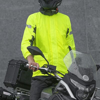 Costume de pluie pour moto pour homme Outdoor Réfléchissant Imperméable Veste et Pantalon de Pluie Équipement de Pluie pour Vélo L jaune