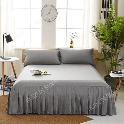 Effen Kleur Bedrok Home Hotel Bedovertrek Sprei Matrasbeschermer Bedrok Hoeslaken Couvre Lit Beddengoed Rokken Bedovertrek Twin 99x190x38cm