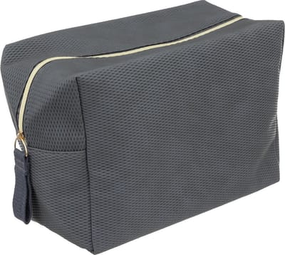 Toilettas/make-up etui/opberg tasje grijs 20 x 15 x 30 cm - Reis/vakantie toilettassen/make-up etui