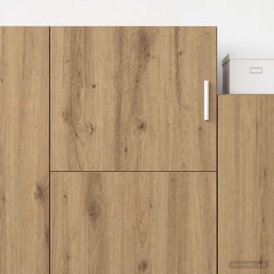 vidaXL - Wandkast - Artisanaal - eiken - 45 - x - 42,5 - x - 40 - cm - Bewerkt - hout