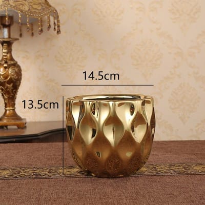 Nordic Keramische Vaas Gouden Vaas Grote Mond Bloemstuk Woonkamer Ambachtelijke Decoratie Gedroogde Bloempot Vis Mond Bloempot beige