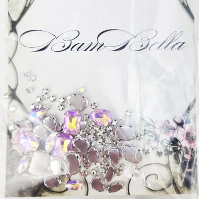 BamBella® AB wit roze kleur - Grote Naai strass Steentjes - 130 stuks - zilver kleurig strass stenen glitters kleding versieren