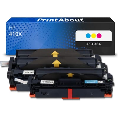 PrintAbout huismerk Toner 410X (CF252XM) 3-kleuren Multipack Hoge capaciteit Geschikt voor HP