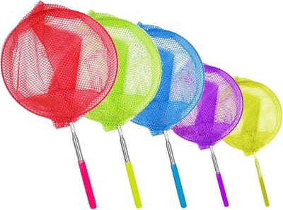 5-delige Uittrekbare Vissen en Insecten Netset voor Kinderen en Volwassenen, Ideaal voor Buitenactiviteiten, Tuin en Vangst van Vlinders, Uittrekbare Polen van 14,5" tot 33